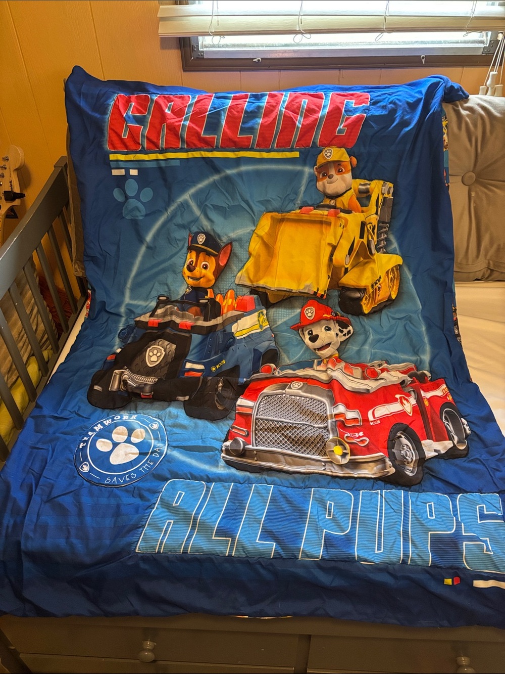 Paw Patrol Blue Toddler comforter with pillow case